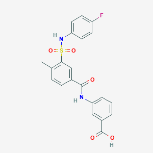 3-[(3-{[(4-fluorophenyl)amino]sulfonyl}-4-methylbenzoyl)amino]benzoic acid