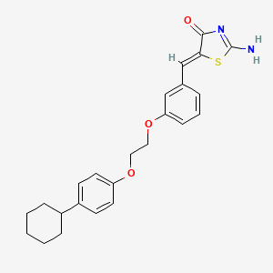 molecular formula C24H26N2O3S B5132392 5-{3-[2-(4-cyclohexylphenoxy)ethoxy]benzylidene}-2-imino-1,3-thiazolidin-4-one 