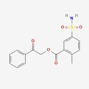 molecular formula C16H15NO5S B5132409 2-oxo-2-phenylethyl 5-(aminosulfonyl)-2-methylbenzoate 