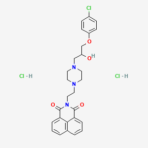 molecular formula C27H30Cl3N3O4 B5132462 2-(2-{4-[3-(4-chlorophenoxy)-2-hydroxypropyl]-1-piperazinyl}ethyl)-1H-benzo[de]isoquinoline-1,3(2H)-dione dihydrochloride 