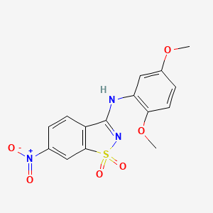 molecular formula C15H13N3O6S B5132466 N-(2,5-dimethoxyphenyl)-6-nitro-1,2-benzisothiazol-3-amine 1,1-dioxide 