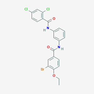 molecular formula C22H17BrCl2N2O3 B5132486 N-{3-[(3-bromo-4-ethoxybenzoyl)amino]phenyl}-2,4-dichlorobenzamide 