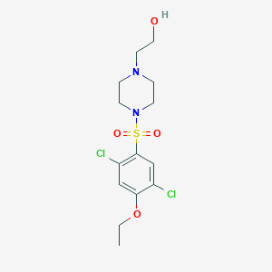 molecular formula C14H20Cl2N2O4S B513249 2-(4-((2,5-Dichloro-4-ethoxyphenyl)sulfonyl)piperazin-1-yl)ethanol CAS No. 941002-45-5