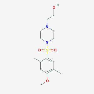 molecular formula C15H24N2O4S B513250 2-(4-((4-Methoxy-2,5-dimethylphenyl)sulfonyl)piperazin-1-yl)ethanol CAS No. 941256-41-3