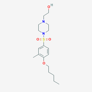 molecular formula C18H30N2O4S B513256 2-(4-{[3-Methyl-4-(pentyloxy)phenyl]sulfonyl}-1-piperazinyl)ethanol CAS No. 941256-50-4