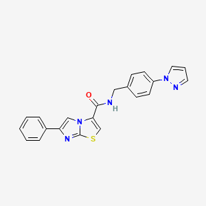 molecular formula C22H17N5OS B5132561 6-phenyl-N-[4-(1H-pyrazol-1-yl)benzyl]imidazo[2,1-b][1,3]thiazole-3-carboxamide 