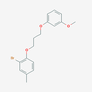 molecular formula C17H19BrO3 B5132597 2-bromo-1-[3-(3-methoxyphenoxy)propoxy]-4-methylbenzene 