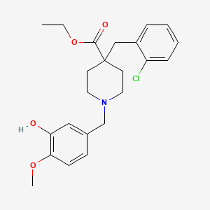 molecular formula C23H28ClNO4 B5132619 ethyl 4-(2-chlorobenzyl)-1-(3-hydroxy-4-methoxybenzyl)-4-piperidinecarboxylate 