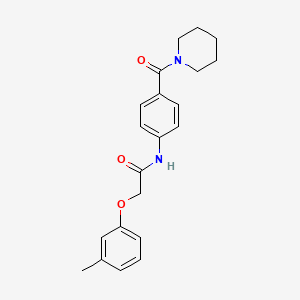 molecular formula C21H24N2O3 B5132625 2-(3-methylphenoxy)-N-[4-(1-piperidinylcarbonyl)phenyl]acetamide 