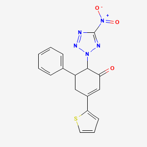 molecular formula C17H13N5O3S B5132636 6-(5-nitro-2H-tetrazol-2-yl)-5-phenyl-3-(2-thienyl)-2-cyclohexen-1-one 