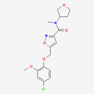 molecular formula C17H19ClN2O5 B5132641 5-[(4-chloro-2-methoxyphenoxy)methyl]-N-methyl-N-(tetrahydro-3-furanyl)-3-isoxazolecarboxamide 