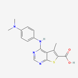 molecular formula C16H16N4O2S B5132661 4-{[4-(dimethylamino)phenyl]amino}-5-methylthieno[2,3-d]pyrimidine-6-carboxylic acid 