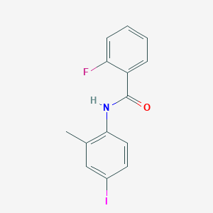 molecular formula C14H11FINO B5132692 2-fluoro-N-(4-iodo-2-methylphenyl)benzamide CAS No. 6290-61-5