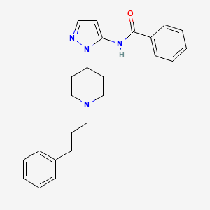 molecular formula C24H28N4O B5132706 N-{1-[1-(3-phenylpropyl)-4-piperidinyl]-1H-pyrazol-5-yl}benzamide 