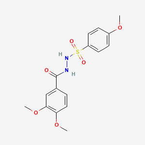 molecular formula C16H18N2O6S B5132707 3,4-dimethoxy-N'-[(4-methoxyphenyl)sulfonyl]benzohydrazide 