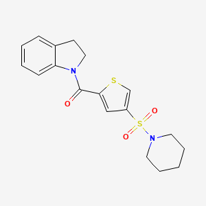 molecular formula C18H20N2O3S2 B5132717 1-{[4-(1-piperidinylsulfonyl)-2-thienyl]carbonyl}indoline 