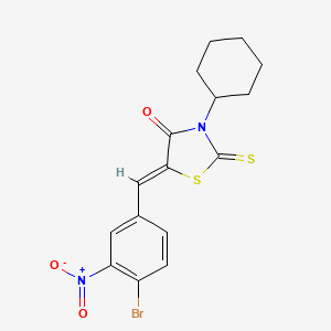 molecular formula C16H15BrN2O3S2 B5132732 5-(4-bromo-3-nitrobenzylidene)-3-cyclohexyl-2-thioxo-1,3-thiazolidin-4-one 