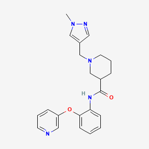 molecular formula C22H25N5O2 B5132746 1-[(1-methyl-1H-pyrazol-4-yl)methyl]-N-[2-(3-pyridinyloxy)phenyl]-3-piperidinecarboxamide 