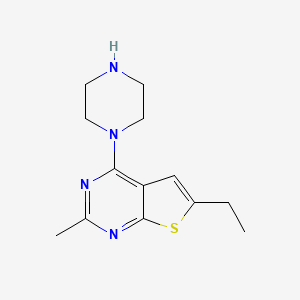 molecular formula C13H18N4S B5132748 6-ethyl-2-methyl-4-(1-piperazinyl)thieno[2,3-d]pyrimidine 