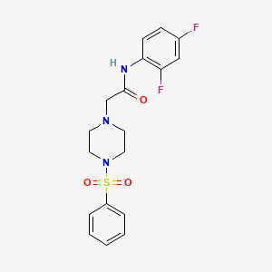 molecular formula C18H19F2N3O3S B5132764 N-(2,4-difluorophenyl)-2-[4-(phenylsulfonyl)-1-piperazinyl]acetamide 