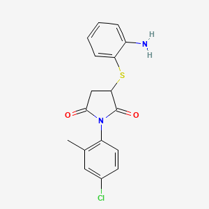 molecular formula C17H15ClN2O2S B5132842 3-[(2-aminophenyl)thio]-1-(4-chloro-2-methylphenyl)-2,5-pyrrolidinedione 