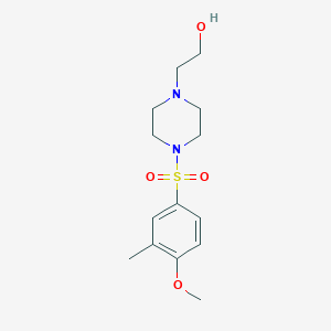 molecular formula C14H22N2O4S B513285 2-(4-((4-Methoxy-3-methylphenyl)sulfonyl)piperazin-1-yl)ethanol CAS No. 941002-64-8