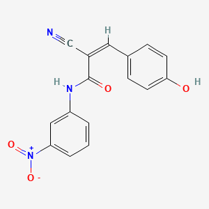 molecular formula C16H11N3O4 B5132853 2-cyano-3-(4-hydroxyphenyl)-N-(3-nitrophenyl)acrylamide 