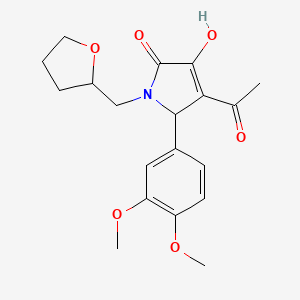 molecular formula C19H23NO6 B5132875 4-acetyl-5-(3,4-dimethoxyphenyl)-3-hydroxy-1-(tetrahydro-2-furanylmethyl)-1,5-dihydro-2H-pyrrol-2-one 