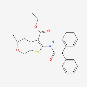 molecular formula C26H27NO4S B5132909 ethyl 2-[(diphenylacetyl)amino]-5,5-dimethyl-4,7-dihydro-5H-thieno[2,3-c]pyran-3-carboxylate 