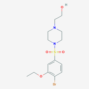 molecular formula C14H21BrN2O4S B513293 2-(4-((4-Bromo-3-ethoxyphenyl)sulfonyl)piperazin-1-yl)ethanol CAS No. 941256-69-5