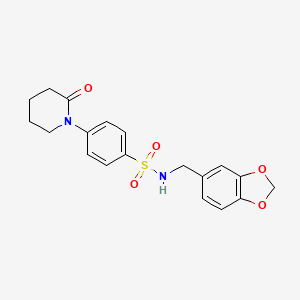 N-(1,3-benzodioxol-5-ylmethyl)-4-(2-oxo-1-piperidinyl)benzenesulfonamide