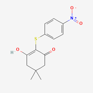 molecular formula C14H15NO4S B5132966 3-hydroxy-5,5-dimethyl-2-[(4-nitrophenyl)thio]-2-cyclohexen-1-one 