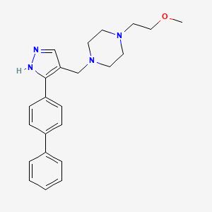 molecular formula C23H28N4O B5132968 1-{[3-(4-biphenylyl)-1H-pyrazol-4-yl]methyl}-4-(2-methoxyethyl)piperazine 