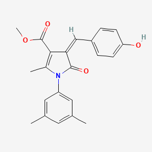 molecular formula C22H21NO4 B5132989 methyl 1-(3,5-dimethylphenyl)-4-(4-hydroxybenzylidene)-2-methyl-5-oxo-4,5-dihydro-1H-pyrrole-3-carboxylate 