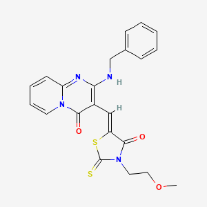 molecular formula C22H20N4O3S2 B5132993 2-(benzylamino)-3-{[3-(2-methoxyethyl)-4-oxo-2-thioxo-1,3-thiazolidin-5-ylidene]methyl}-4H-pyrido[1,2-a]pyrimidin-4-one 