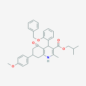 molecular formula C35H37NO5 B5133020 isobutyl 4-[2-(benzyloxy)phenyl]-7-(4-methoxyphenyl)-2-methyl-5-oxo-1,4,5,6,7,8-hexahydro-3-quinolinecarboxylate 