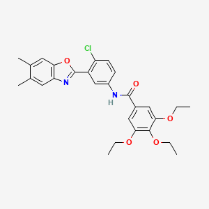 molecular formula C28H29ClN2O5 B5133051 N-[4-chloro-3-(5,6-dimethyl-1,3-benzoxazol-2-yl)phenyl]-3,4,5-triethoxybenzamide 