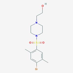 molecular formula C14H21BrN2O3S B513306 2-{4-[(4-Bromo-2,5-dimethylphenyl)sulfonyl]-1-piperazinyl}ethanol CAS No. 941257-01-8