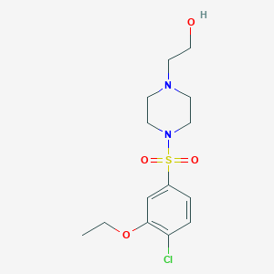 molecular formula C14H21ClN2O4S B513310 2-(4-((4-Chloro-3-ethoxyphenyl)sulfonyl)piperazin-1-yl)ethanol CAS No. 941257-04-1