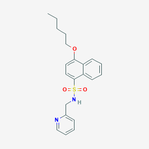 molecular formula C21H24N2O3S B513314 [(4-Pentyloxynaphthyl)sulfonyl](2-pyridylmethyl)amine CAS No. 941257-86-9