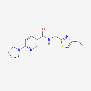 molecular formula C16H20N4OS B5133157 N-[(4-ethyl-1,3-thiazol-2-yl)methyl]-6-(1-pyrrolidinyl)nicotinamide 