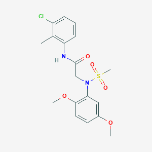molecular formula C18H21ClN2O5S B5133174 N~1~-(3-chloro-2-methylphenyl)-N~2~-(2,5-dimethoxyphenyl)-N~2~-(methylsulfonyl)glycinamide 
