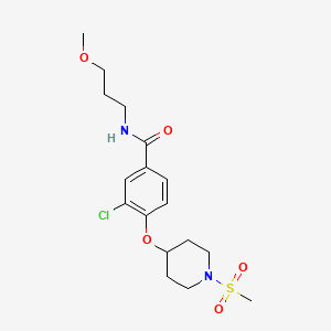 molecular formula C17H25ClN2O5S B5133190 3-chloro-N-(3-methoxypropyl)-4-{[1-(methylsulfonyl)-4-piperidinyl]oxy}benzamide 