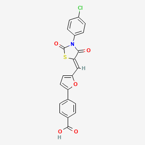 molecular formula C21H12ClNO5S B5133195 4-(5-{[3-(4-chlorophenyl)-2,4-dioxo-1,3-thiazolidin-5-ylidene]methyl}-2-furyl)benzoic acid 