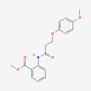 molecular formula C18H19NO5 B5133244 methyl 2-{[3-(4-methoxyphenoxy)propanoyl]amino}benzoate 