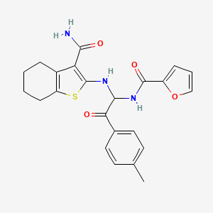 molecular formula C23H23N3O4S B5133246 N-[1-{[3-(aminocarbonyl)-4,5,6,7-tetrahydro-1-benzothien-2-yl]amino}-2-(4-methylphenyl)-2-oxoethyl]-2-furamide 