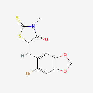 molecular formula C12H8BrNO3S2 B5133251 5-[(6-bromo-1,3-benzodioxol-5-yl)methylene]-3-methyl-2-thioxo-1,3-thiazolidin-4-one 