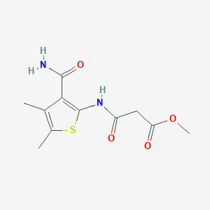 molecular formula C11H14N2O4S B5133267 methyl 3-{[3-(aminocarbonyl)-4,5-dimethyl-2-thienyl]amino}-3-oxopropanoate 