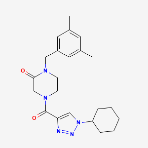 molecular formula C22H29N5O2 B5133282 4-[(1-cyclohexyl-1H-1,2,3-triazol-4-yl)carbonyl]-1-(3,5-dimethylbenzyl)-2-piperazinone 