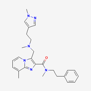N,8-dimethyl-3-({methyl[2-(1-methyl-1H-pyrazol-4-yl)ethyl]amino}methyl)-N-(2-phenylethyl)imidazo[1,2-a]pyridine-2-carboxamide